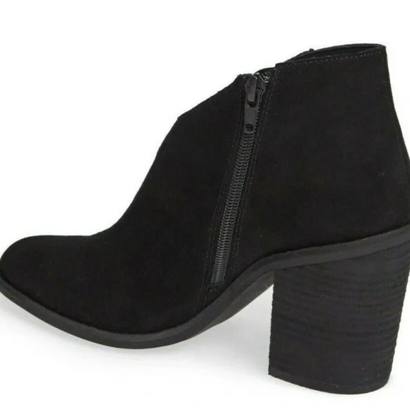 Jeffrey Campbell KAMET-2 Black Oiled Suede Ankle Bootie - Block Heel - Picture 2 of 12